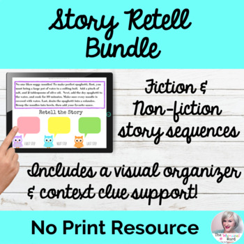 Preview of Story Retell Bundle NO PRINT Digital Speech Therapy