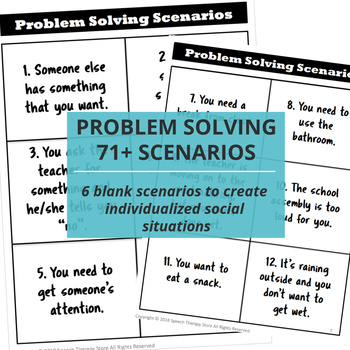 Preview of Free 71+ Problem Solving Scenarios Plus Graphic Organizer Distance Learning