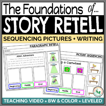 Preview of Story Retell & Picture Sequencing Beginning, Middle, End Short Stories & Writing