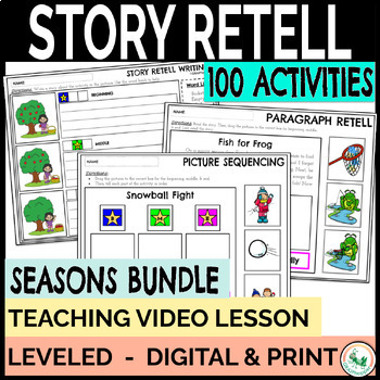 Preview of Story Retell & Sequencing Activities Speech Therapy, Kindergarten 1st 2nd grade