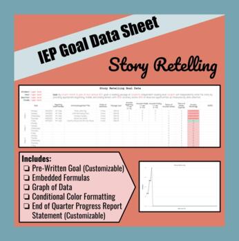 Preview of Story Retelling IEP Goal Data Sheet