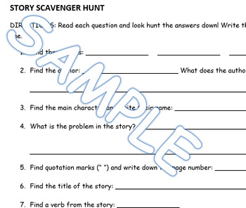 Preview of Story Scavenger Hunt