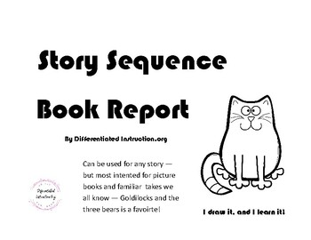 Preview of Story Sequence Book Report for Grades K, 1 & 2:  Draw to Learn!