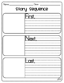 Preview of Story Sequence Graphic Organizer - First, Next, and Last