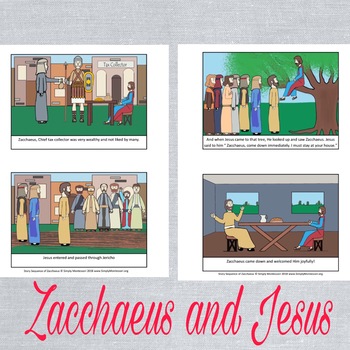 Story Sequence of Zacchaeus Bible Story Sunday School Preschool Montessori