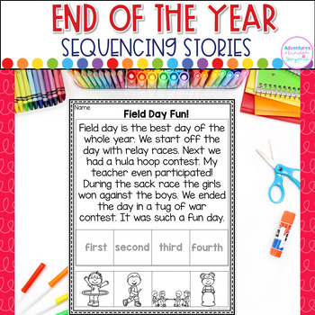 Preview of Story Sequencing - Sequencing Stories with Pictures - End of Year
