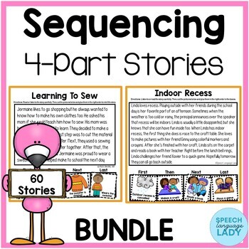 Preview of Story Sequencing and Retelling | Worksheets with 4 Part Stories