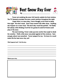 Story Starters: Best Snow Day Ever by Mrs Gs Shop | TpT