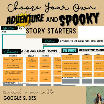 Preview of Story Starters | Choose Your Writing Prompts | Spooky & Adventure Bundle
