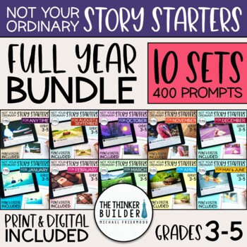 Preview of Writing Prompts FULL YEAR BUNDLE {Story Starters} Digital & Print