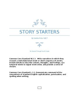 Preview of Story Starters Using Transitions