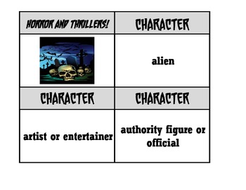 Preview of Story Starters - horror and thriller writing aid 162 flash card set