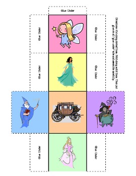 Preview of Story Starters - make your own fairy tale with a set of 24 ideas on 4 dice