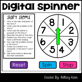 Preview of Story Stems Digital Spinner (English and Spanish Versions)