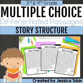 Preview of Story Structure Multiple Choice Passages - 3rd and 4th Grade - RL.3.5 RL.4.5