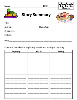 Preview of Story Summary / Book Report