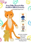 Storytelling Paper Doll Cat Back to School Dramatic Play C