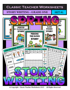 Story Writing-Spring-Grade 1 (1st Grade)-Story Maps and Story Writing