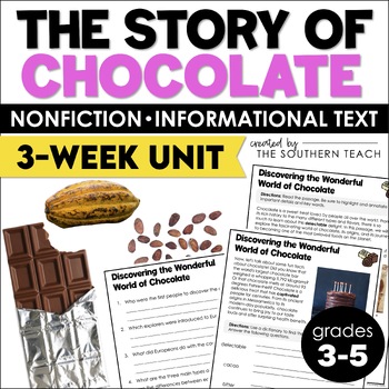 Preview of History of Chocolate Nonfiction Informational Unit Passages & Activities