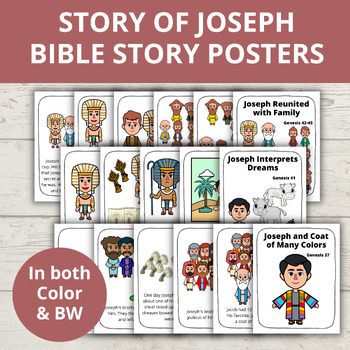Story of Joseph Bible Poster, Coat of Many Colors, Coloring Page ...