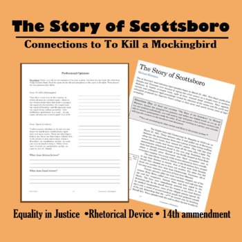 Preview of Story of Scottsboro - To Kill a Mockingbird Connection