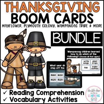 Preview of Story of the First Thanksgiving BOOM CARDS™ BUNDLE for Distance Learning
