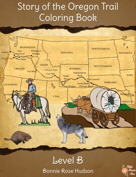 Preview of Story of the Oregon Trail Coloring Book-Level B