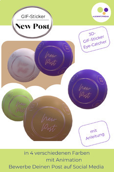 Preview of Story sticker | "New Post" - moving 3 D | balls in gif format | Social media