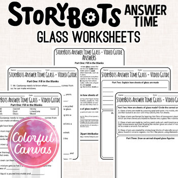 Preview of StoryBots Answer Time Glass | How Glass Is Made Worksheet Video Guide