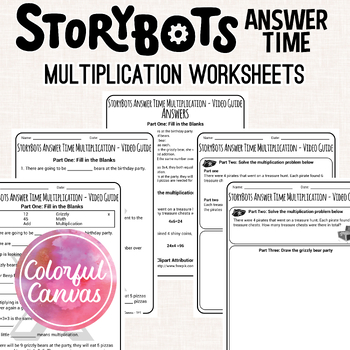 Preview of StoryBots Answer Time Multiplication | Multiplication Worksheets Video Guide