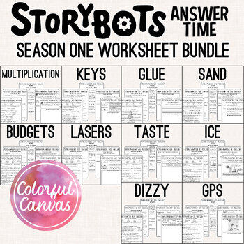Preview of StoryBots Answer Time Season 1 Bundle | Worksheet Video Guides