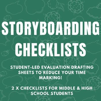 Preview of Storyboard Checklists for students, self-led, visual storytelling criteria