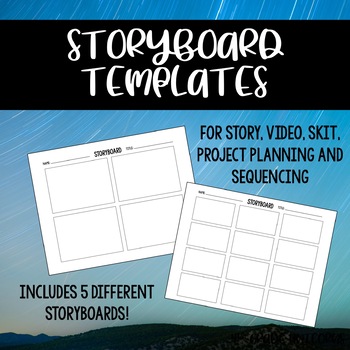 Preview of Storyboard Templates For Story, Video, Skit, Project Planning and Sequencing