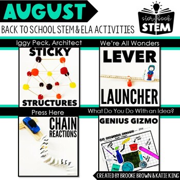 Preview of Storybook STEM {August} - Back to School STEM Activities - Iggy Peck, Architect