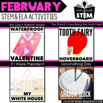 Preview of Storybook STEM {February} - Valentine's Day, Groundhog Day STEM Activities