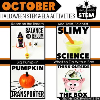 Preview of Storybook STEM - Halloween STEM & ELA Activities - Room on the Broom, Ada Twist