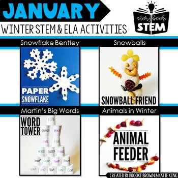 Preview of Storybook STEM {January} - Winter STEM Activities - Snowflake Bentley