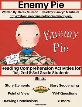 Storylineonline Enemy Pie Reading Comprehension Activity By Rose Melaine