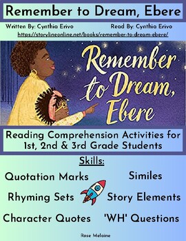 Preview of Storylineonline: Remember to Dream, Ebere  ~ Reading Comprehension Activity