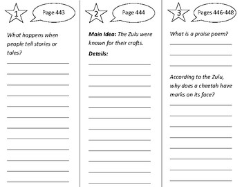 storytelling a zulu tradition trifold open court 2nd grade unit 6