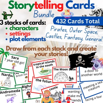 Preview of Storytelling Cards Bundle - Fantasy, Castles, Pirates, Outer Space & General