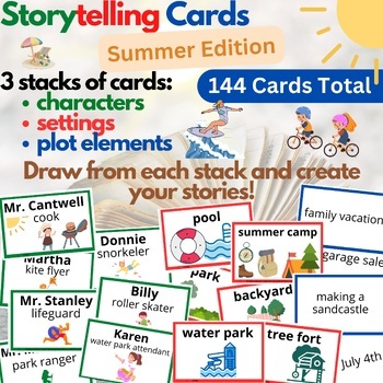 Preview of Storytelling Cards Summer Themed Edition!  Create your Summer Holiday Stories!