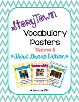 Storytown Vocabulary Posters Theme 5 {3RD GRADE} | TPT