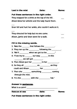 Preview of Storyworld Stage 8 Reading Comprehension Sheets