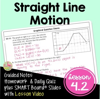 Preview of Calculus Straight Line Motion with Lesson Video (Unit 4)