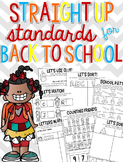 Straight Up! {Standards for Back to School Printables}