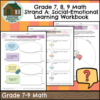 Preview of Strand A: Social-Emotional Learning Worksheets (Ontario MATH Grade 7, 8, and 9)