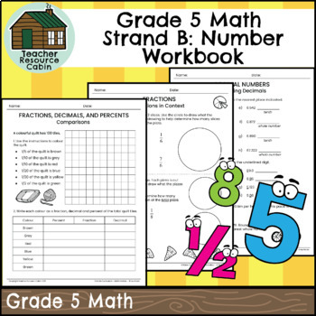 Preview of Strand B: Number Workbook (Grade 5 Ontario Math) New 2020 Curriculum