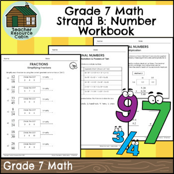 Preview of Strand B: Number Workbook (Grade 7 Ontario Math) New 2020 Curriculum