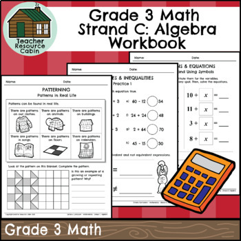 Preview of Strand C: Algebra and Coding Workbook (Grade 3 Ontario Math)